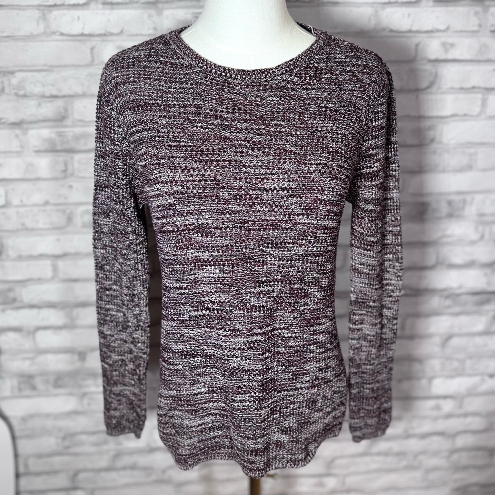 Cotton On Marled Cozy Knit Sweater - Purple and White